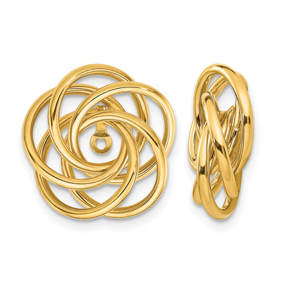 14K Polished Love Knot Earring Jackets, 17 x 15mm