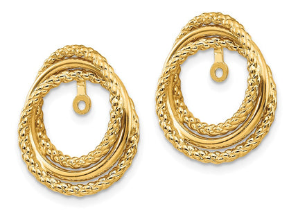14k Yellow Gold Earrings Style T585J - Classique Jewelry Inc.