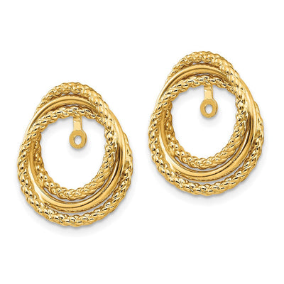 14K Polished & Twisted Fancy Earring Jackets, 16 x 12mm