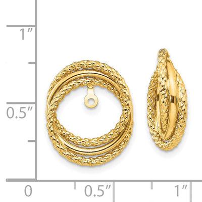 14K Polished & Twisted Fancy Earring Jackets, 16 x 12mm