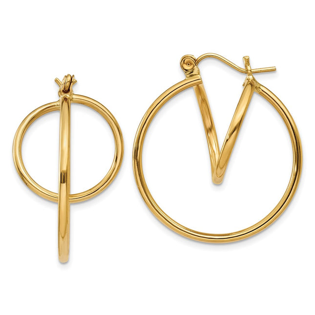 14k Yellow Gold Earrings Style T712 - Classique Jewelry Inc.