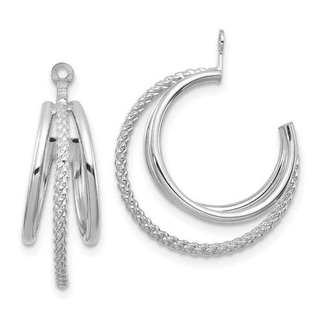 14k Polished Hoop Earring Jackets, 19 x 7mm