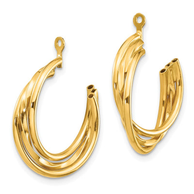 14K Polished Hoop Earring Jackets, 23 x 4mm