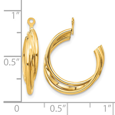 14K Polished Hoop Earring Jackets, 23 x 4mm