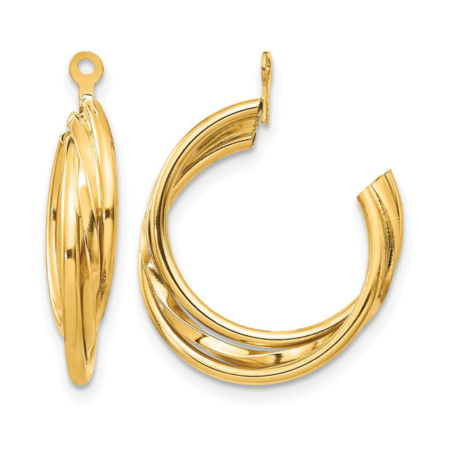 14k Polished Hoop Earring Jackets, 23 x 4mm