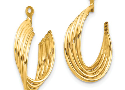 14k Polished Hoop Earring Jackets, 19 x 7mm