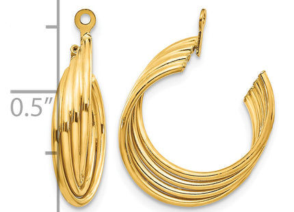 14k Polished Hoop Earring Jackets, 19 x 7mm