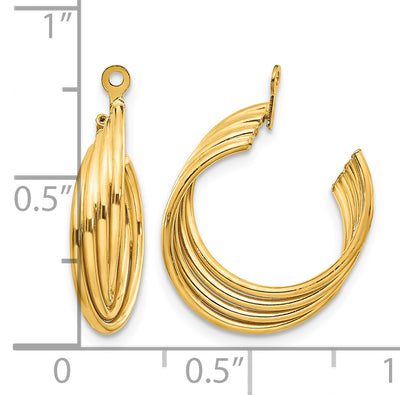 14K Polished Hoop Earring Jackets, 19 x 7mm