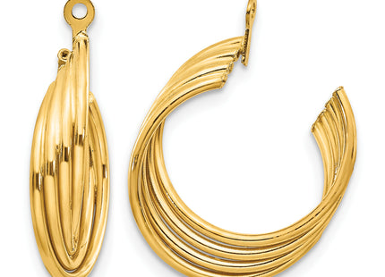 14k Polished Hoop Earring Jackets, 19 x 7mm