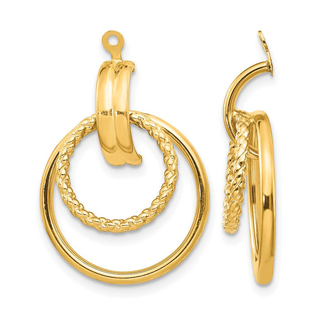 14k Polished & Twisted Fancy Earring Jackets, 21 x 22mm