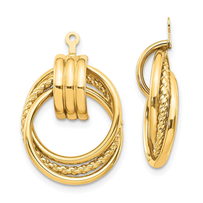 14k Yellow Gold Earrings Style T760 - Classique Jewelry Inc.