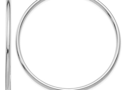 14K White Gold Polished Lightweight Tube Hoop Earrings (Style T833L)