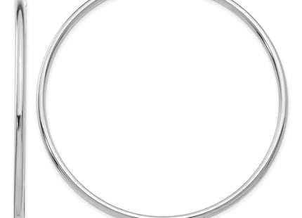 14k White Gold Polished Tube Hoop Earrings (Style T834)