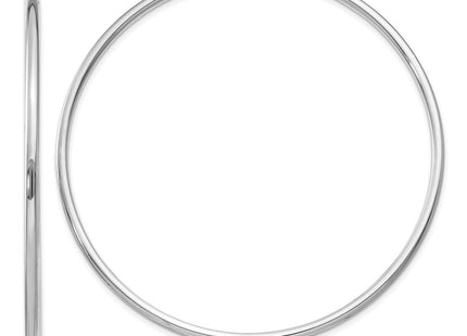 14k White Gold Polished Tube Hoop Earrings (Style T835)