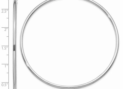 14K White Gold Polished Lightweight Tube Hoop Earrings (Style T836L)