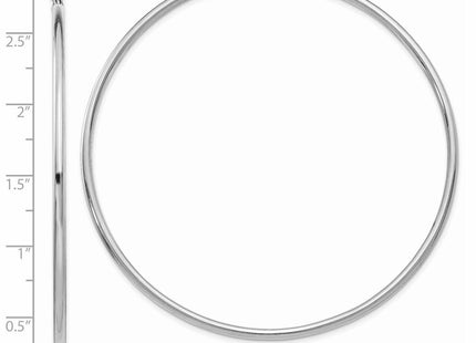14k White Gold Polished Tube Hoop Earrings (Style T841)