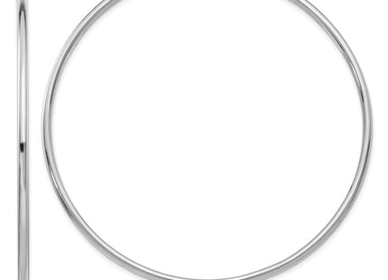 14K White Gold Polished Lightweight Tube Hoop Earrings (Style T841L)