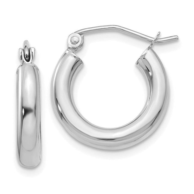 14K white gold hoop earrings