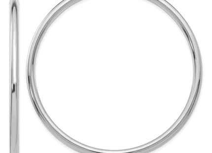 14k White Gold Polished Tube Hoop Earrings (Style T856)