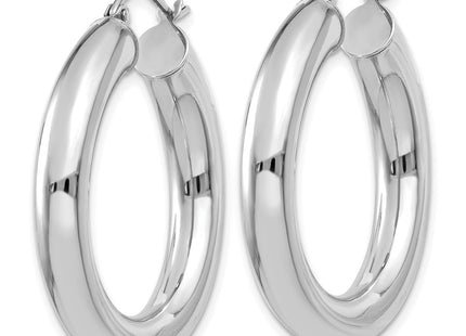14K white gold hoop earrings, alternate view