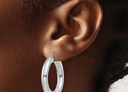 14K white gold hoop earrings, another view