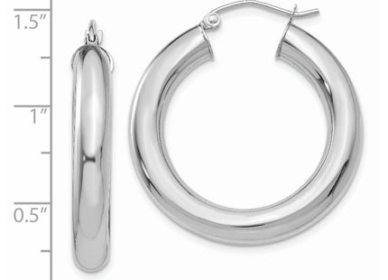 14K white gold hoop earrings, further view
