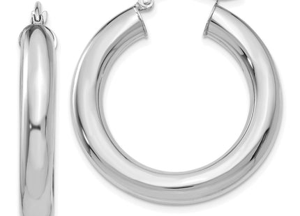 14K white gold hoop earrings