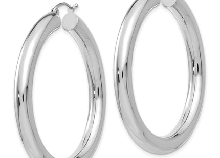 14K white gold hoop earrings, alternate view