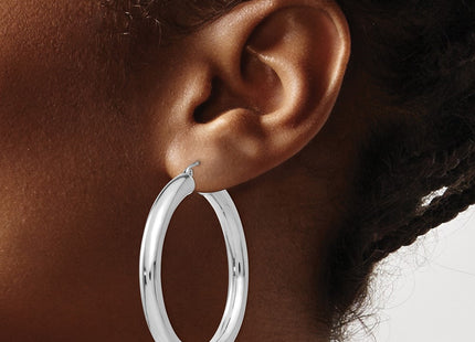 14K white gold hoop earrings, another view