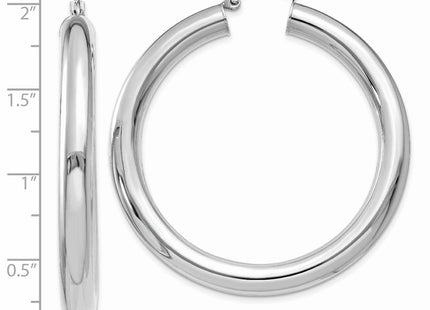 14K white gold hoop earrings, further view