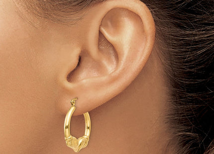 14k Polished Ram Hoop Earrings (Style T897)