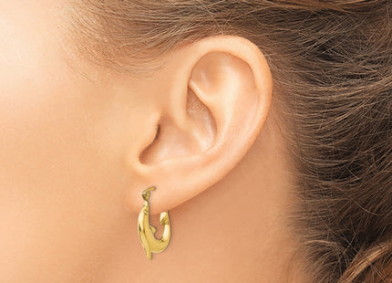 14k Polished Dolphin Hoop Earrings, 22.75 x 3.75mm