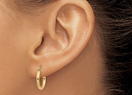 14k Polished Lightweight Tube Hoop Earrings (Style T917L)