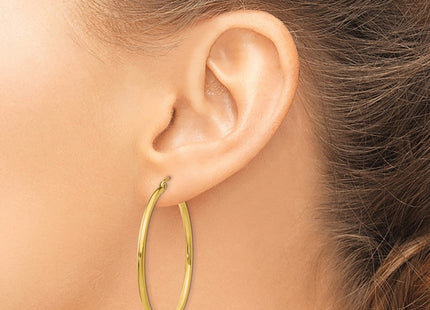 14K gold hoop earrings, another view