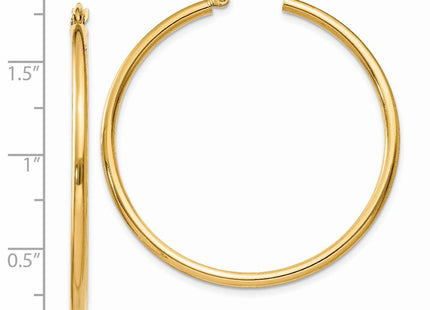 14K gold hoop earrings, further view