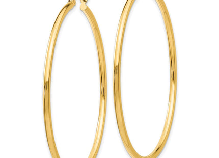 14k Polished Lightweight Tube Hoop Earrings (Style T921L)