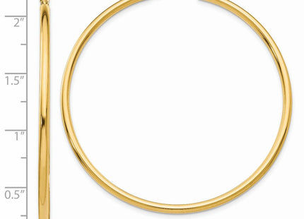 14k Polished Lightweight Tube Hoop Earrings (Style T921L)