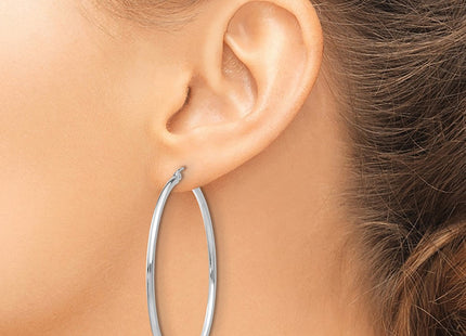 14k Rose Gold Polished Lightweight Tube Hoop Earrings (Style T921RL)