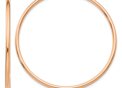 14k Rose Gold Polished Lightweight Tube Hoop Earrings (Style T921RL)