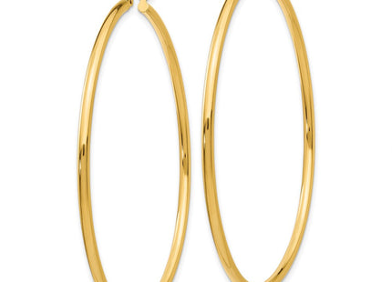 14k Polished Lightweight Tube Hoop Earrings (Style T922L)