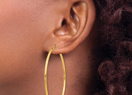 14k Polished Lightweight Tube Hoop Earrings (Style T922L)