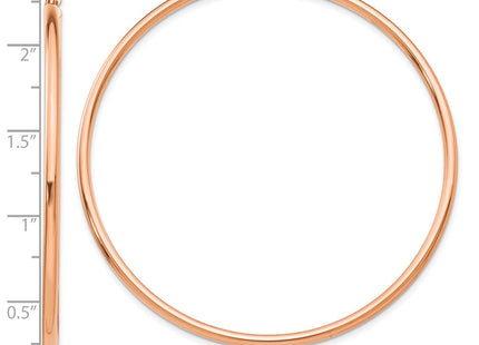 14k Rose Gold Polished Lightweight Tube Hoop Earrings (Style T922RL)