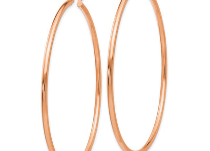 14k Rose Gold Polished Lightweight Tube Hoop Earrings (Style T923RL)