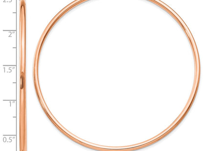 14k Rose Gold Polished Lightweight Tube Hoop Earrings (Style T923RL)