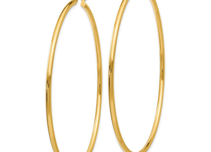 14k Polished Lightweight Tube Hoop Earrings (Style T924L)