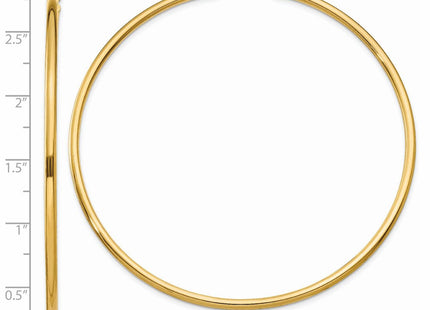 14k Polished Lightweight Tube Hoop Earrings (Style T924L)