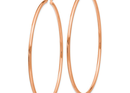 14k Rose Gold Polished Lightweight Tube Hoop Earrings (Style T924RL)
