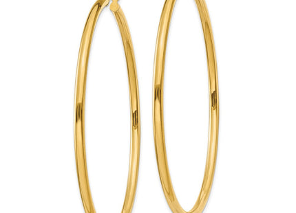 14k Polished Lightweight Tube Hoop Earrings (Style T929L)