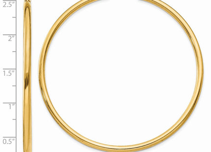 14k Polished Lightweight Tube Hoop Earrings (Style T929L)