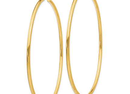 14k Polished Lightweight Tube Hoop Earrings (Style T930L)